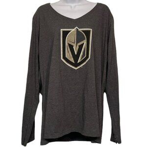 Fanatics Hockey Vegas Golden Knight VGK Black V-Neck Shirt Size 3XL EUC #0425